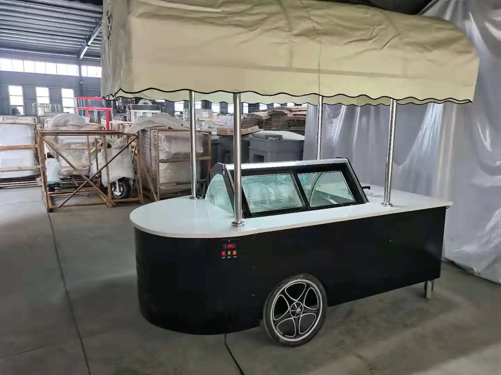 Italian Gelato Cart Electric Tricycle With Freezer Display Mobile Ice Cream Bike Customized Vending Commercial Street Food Kiosk