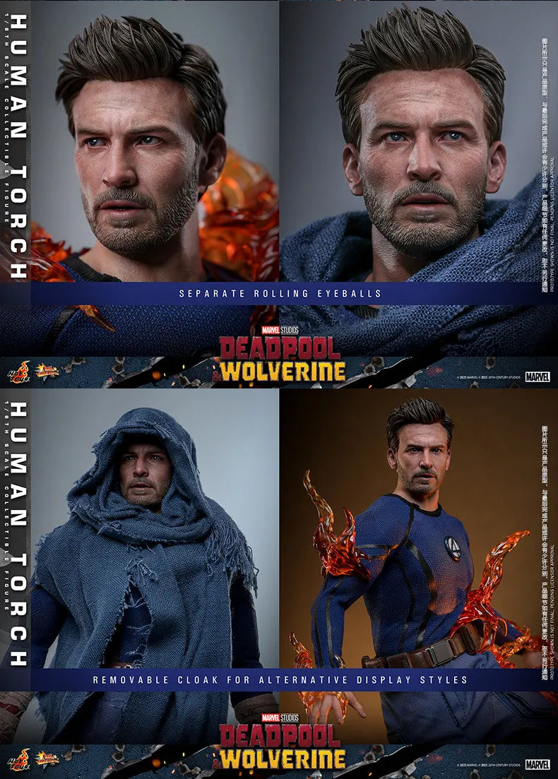Hot Toys Deadpool & Wolverine Human Torch Mms789 1/6 Scale Collectible Figure Anime And Movie Merchandise Perfect Holiday Gift