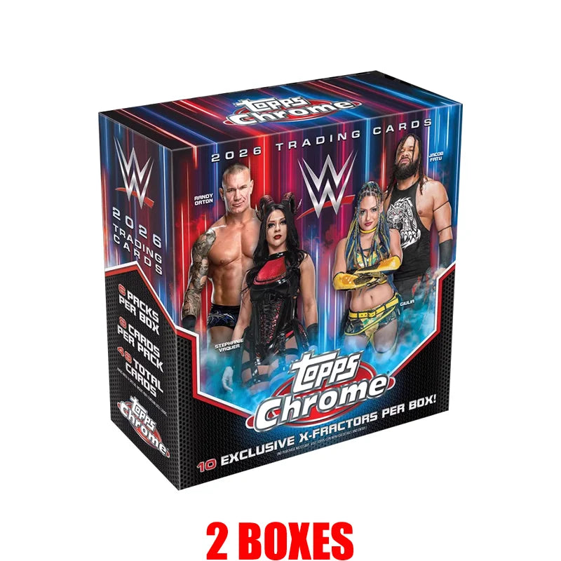 2026 Topps Chrome WWE Card Mega Mystery Box Genuine Trading Cards Game Toys Holiday Birthday Gifts for Boys Girls