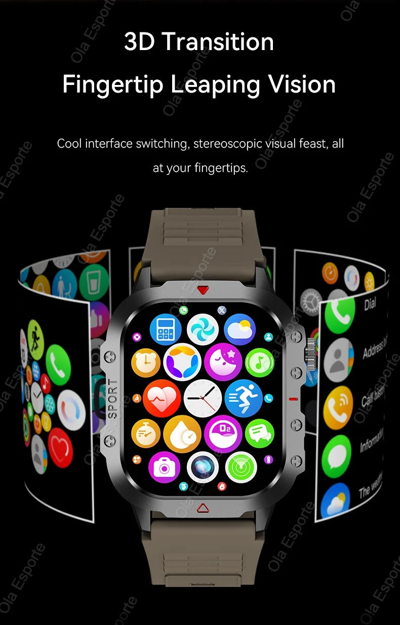 2026 New SmartWatch Men For Women Militray Outdoor GPS Tracker Sport Watches Heart Rate Sleep Waterproof Smart Watch IOS Android