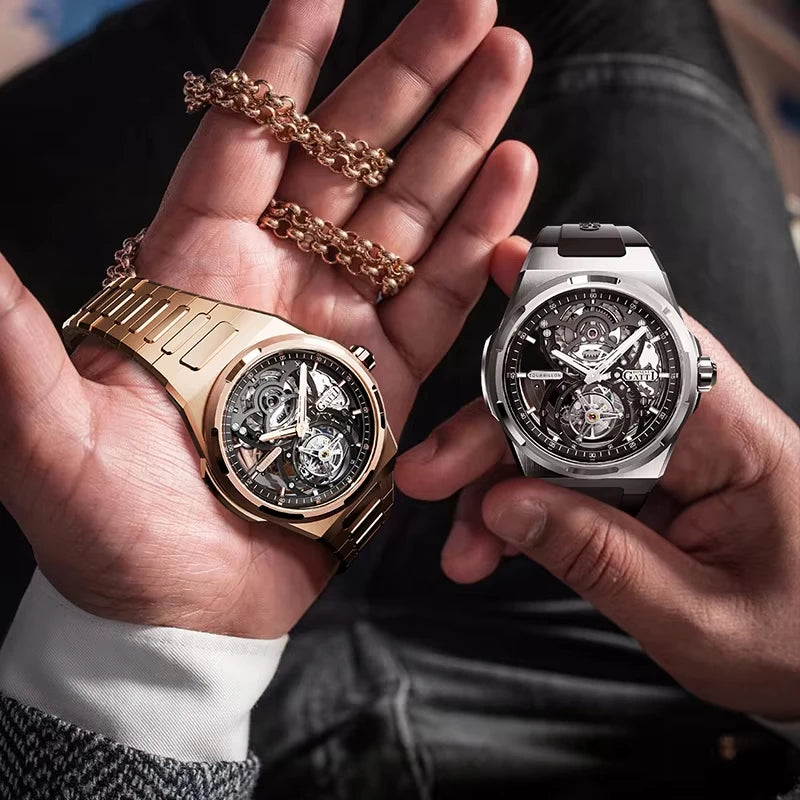 BONEST GATTI Brand BG7004 Mechanical Wristwatches Automatic Movement Luxury Sapphire Watches Skeleton Watches For Men