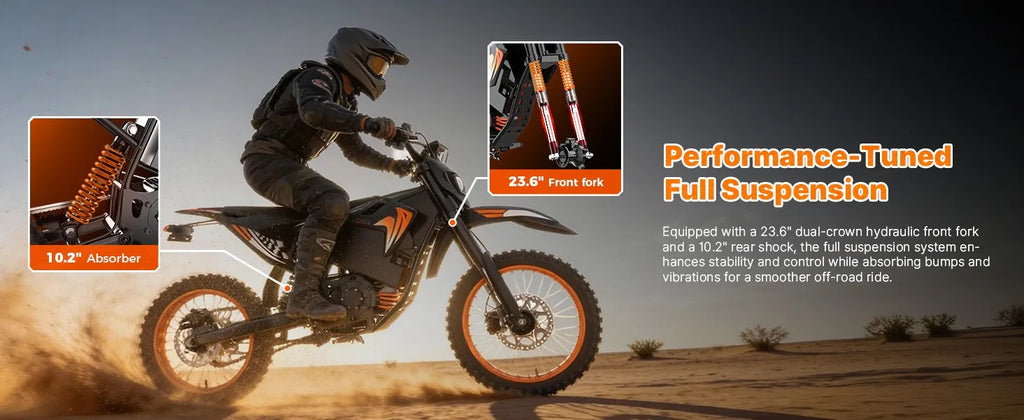Fat E-Bike 60V 28Ah Off-Road E-Motorcycle 50 MPH 4000W Electric Dirt Bike US