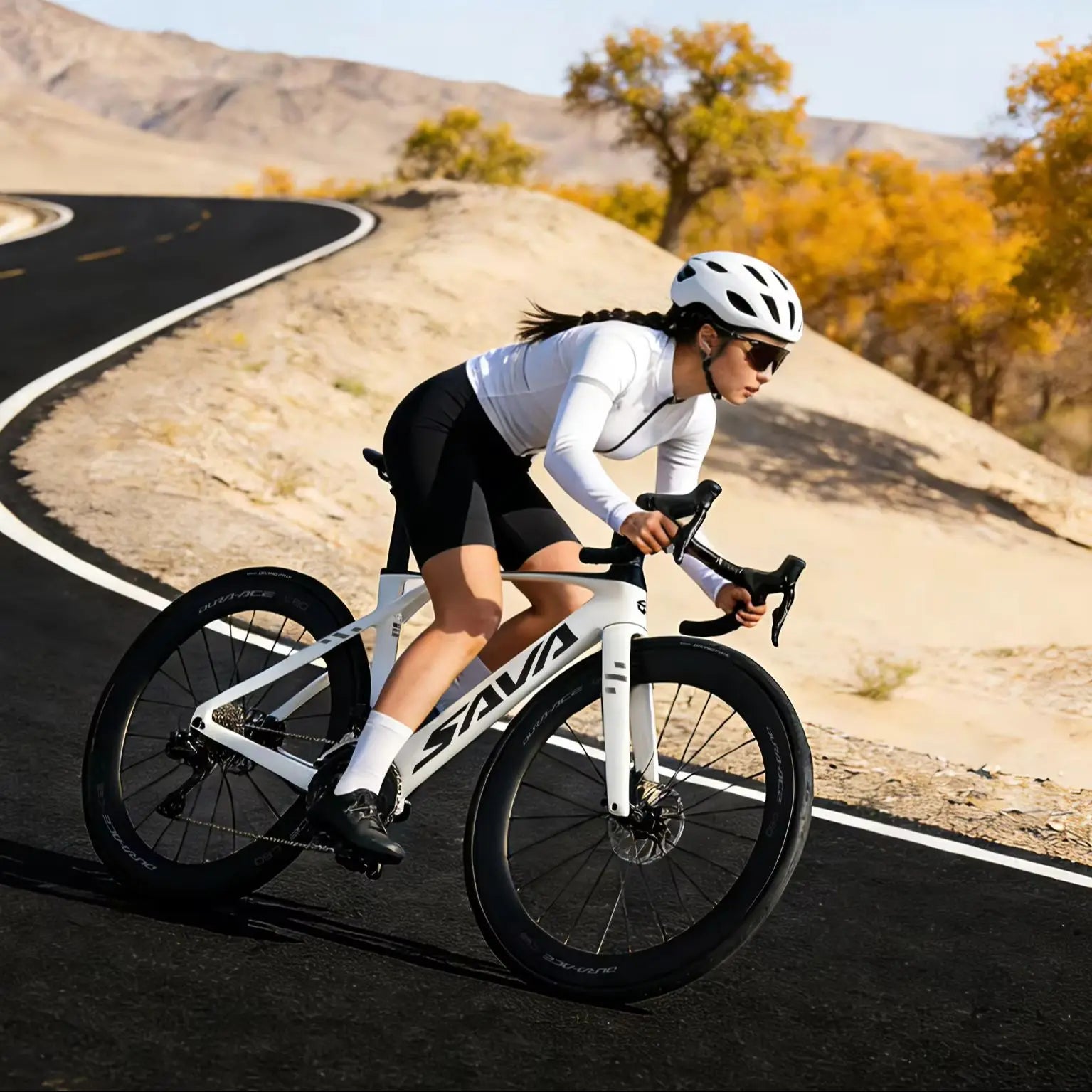 SAVA SLR9 Premium Bicycle Full Carbon Fiber E-Shift Road Bike 24 Speed with SHIMAN0 DURA-ACE 9270 Di2 Kit