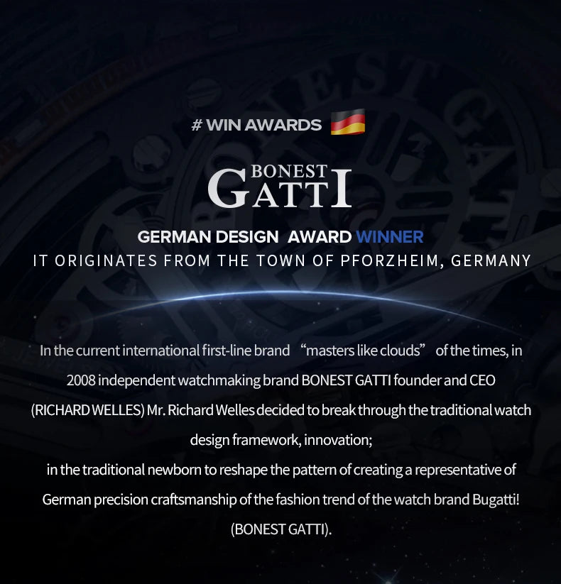 BONEST GATTI luxury Full Skeleton Automatic Mechanical Watch Sapphire Back 48 Rainbow Diamonds Luminous Luxury Wristwatch Men