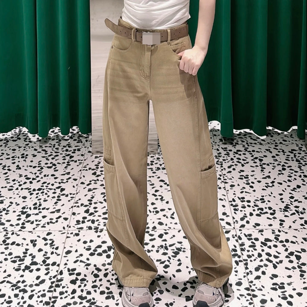 Fashionable Cartoon Letter Anime Print Pocket Design Straight Leg Pants Women's RK31302105 Summer 2026 Casual Cotton Pants