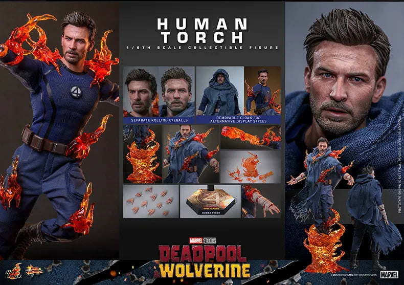 Hot Toys Deadpool & Wolverine Human Torch Mms789 1/6 Scale Collectible Figure Anime And Movie Merchandise Perfect Holiday Gift