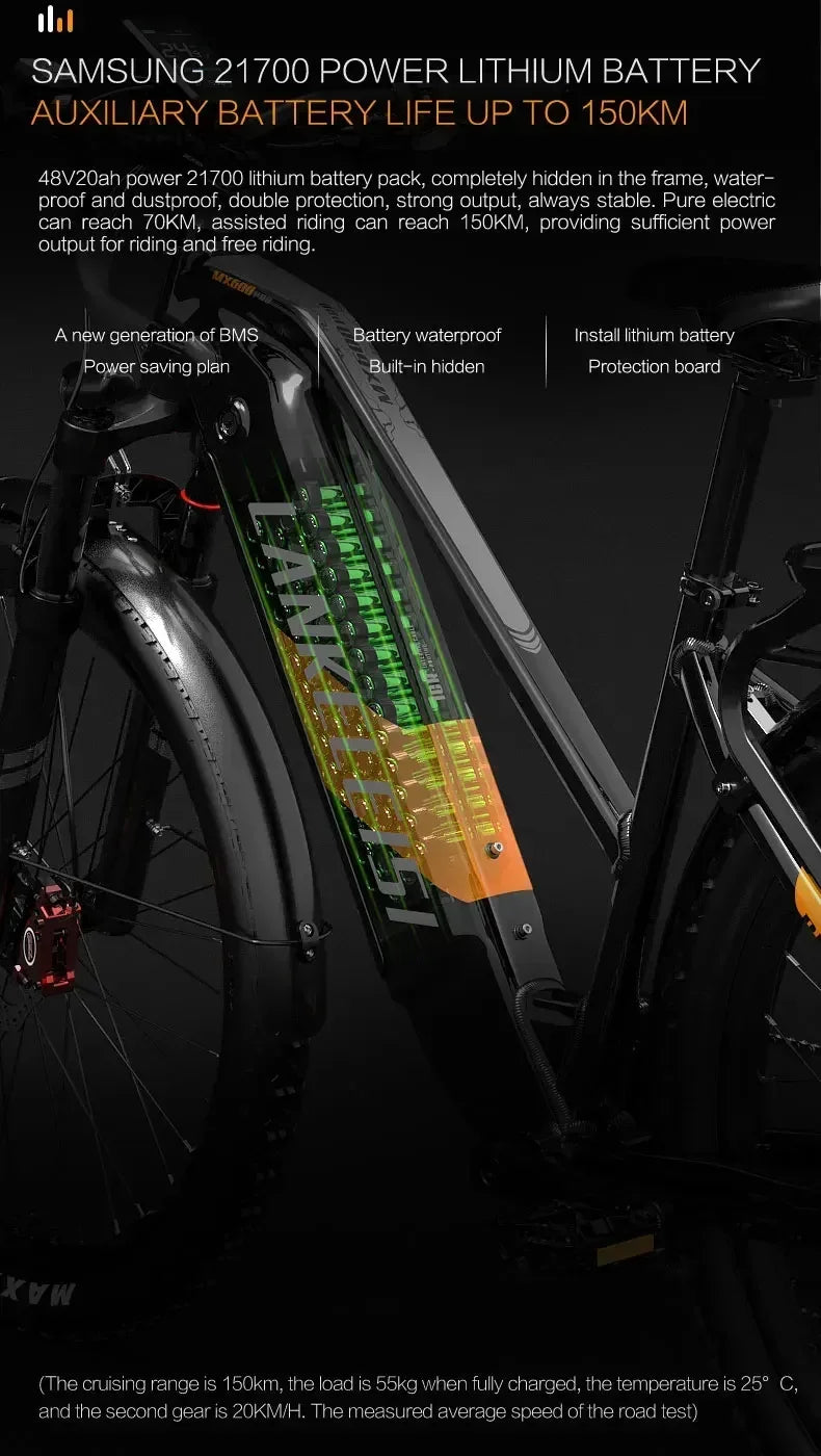 MX600 Electric Bicycle 500W motor Mountain e-bike 48V 20Ah battery 40km/h 27.5 inch tire Mountain rubber Sports Electric bike