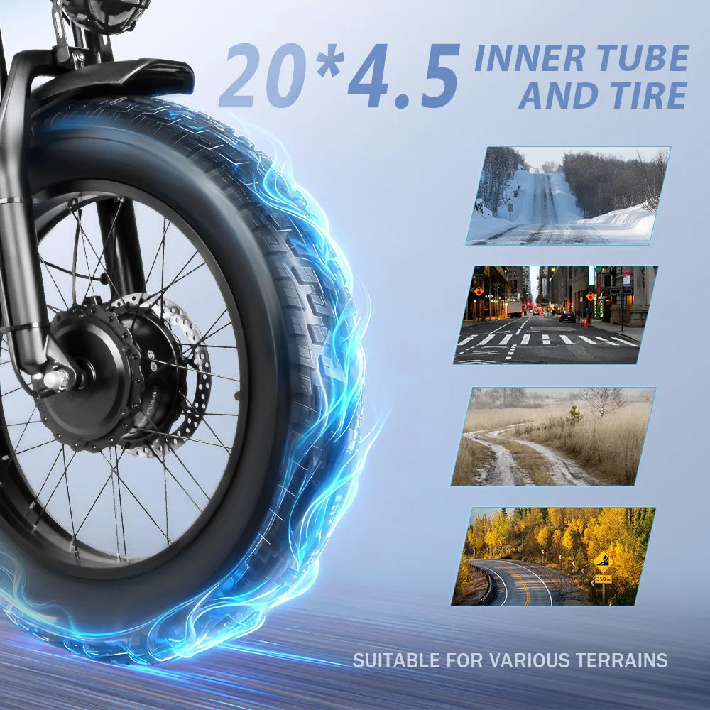Cheevalry GT20 20 Fat Tire E-Mountain bike  Adult E-bike 1500W*2 motor city ebike 60V43Ah battery Electric Bike