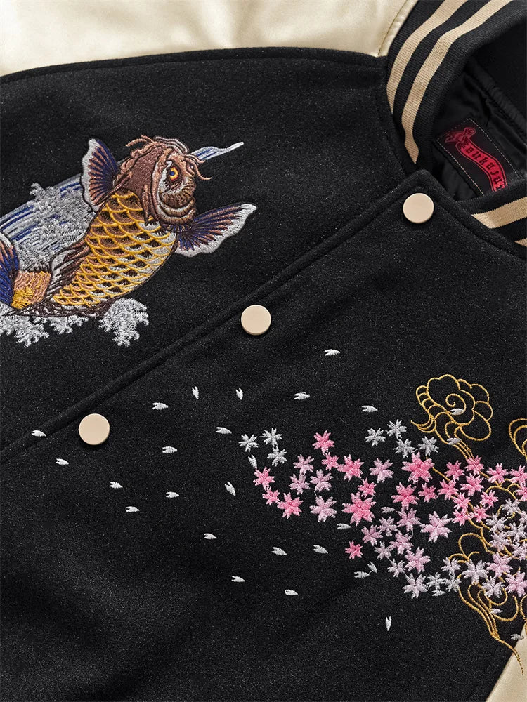 B130 Premium Baseball Jackets For Man PU Raglan Sleeve Streetwear Autumn Quality Heavy Embroidery Harajuku Chamarras Para Hombre