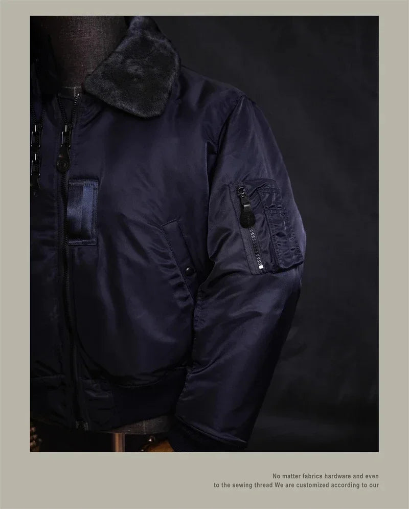 Flight Red Tornado B-15C Jacket Heavy Duty Wool Insulated Coat Winter Men Windbreaker With Fur Collar 2026ss design