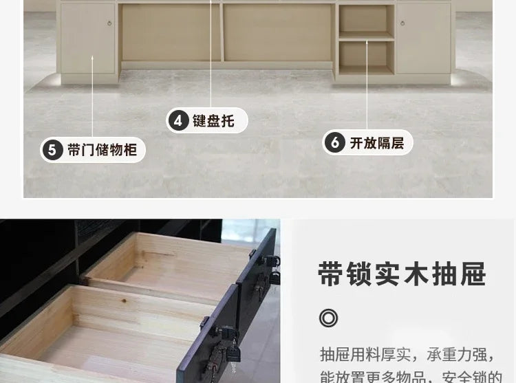 New arriveLuxury Nail Art Modern Minimalist Company Reception Desk Training Institution Information Desk Beauty Salon Dental Cli