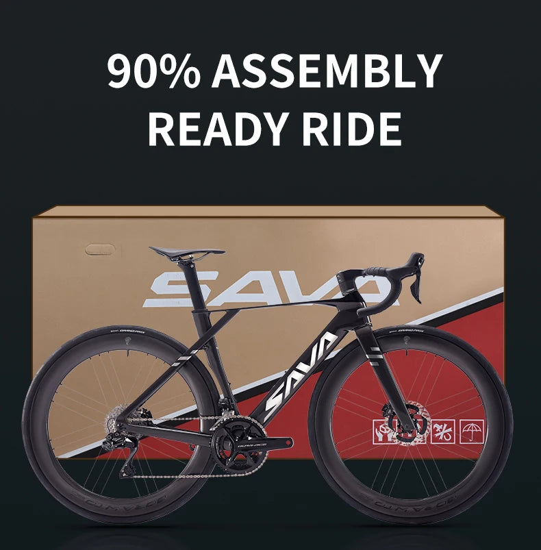 SAVA SLR9 Premium Bicycle Full Carbon Fiber E-Shift Road Bike 24 Speed with SHIMAN0 DURA-ACE 9270 Di2 Kit