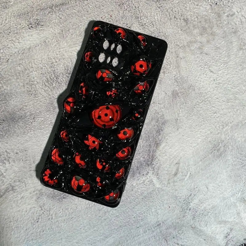 Naruto peripheral Sasuke Sharingan Itachiiiphone16proamx mobile phone case animation handmade luminous Sasuke mobile phone case