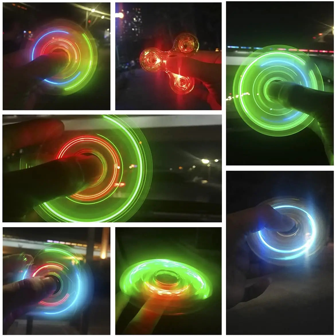 Glow in Dark LED Light Fidget Spinner Finger Toy Hand Spinner Stress Reduction and Anxiety Relief for Children