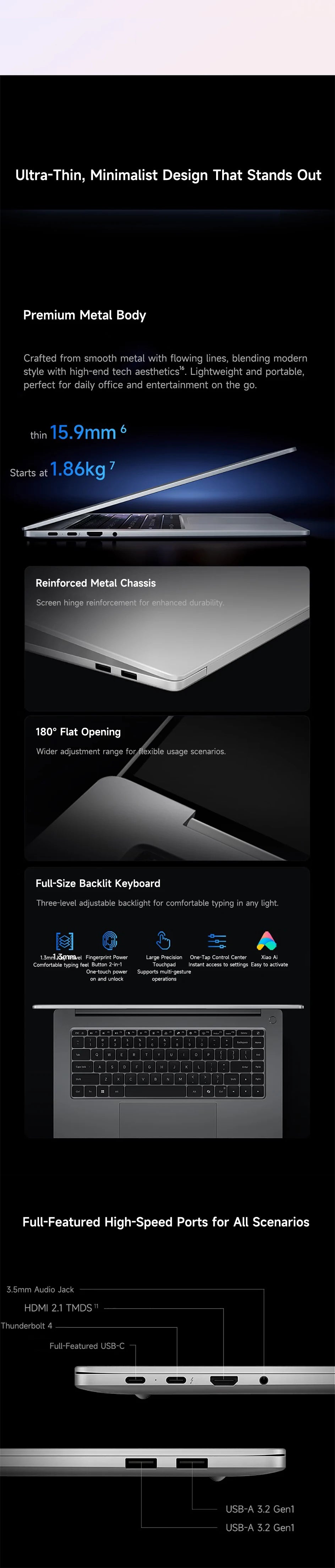 Xiaomi Redmi Book 16 2026 Intel Core Ultra 5 125H / 16GB / 32GB / 512GB / 1TB / 2TB  LPDDR5X 7467MT/s  2.5K 120Hz Laptop