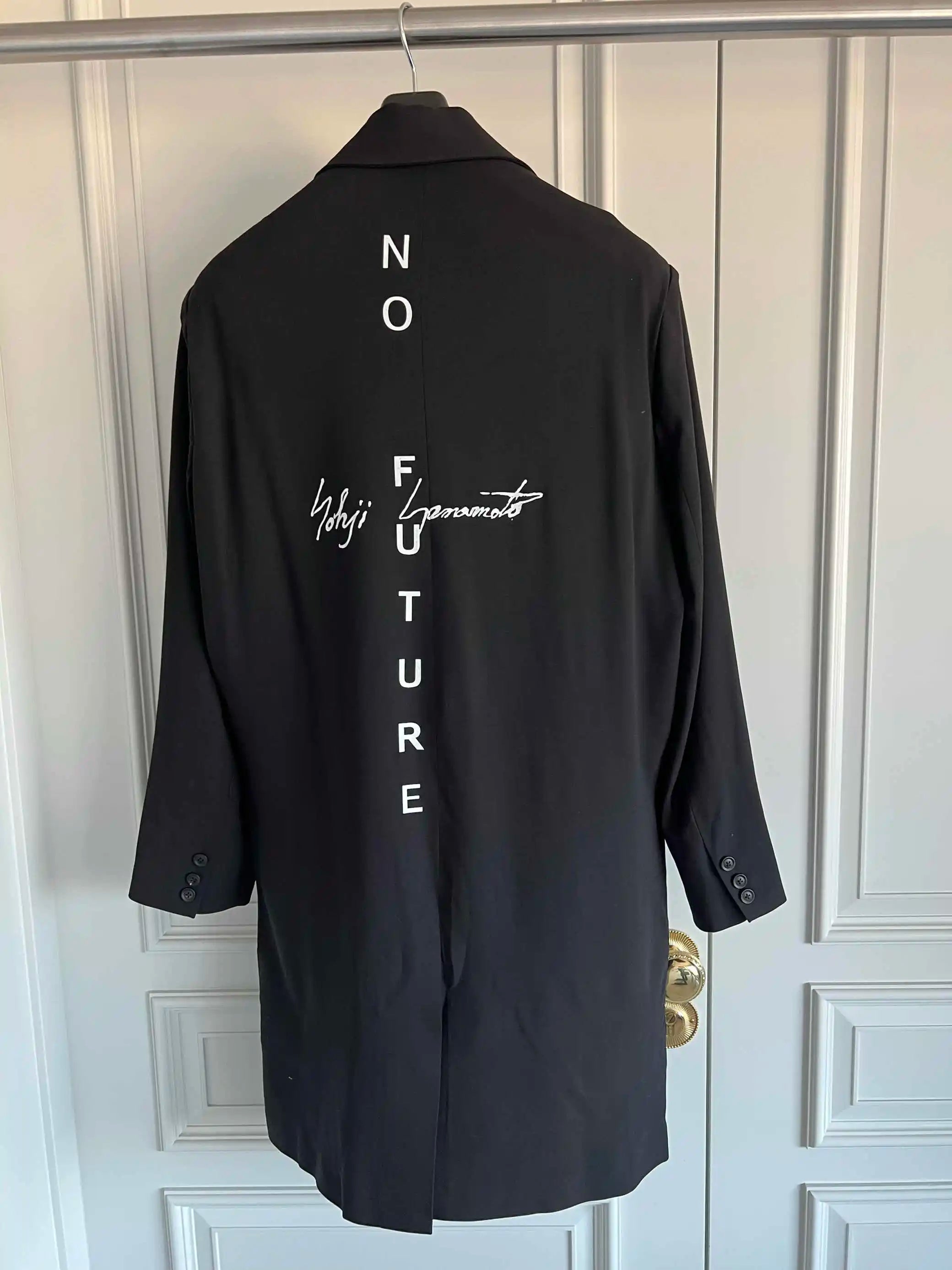 TOP-YAMAMOTO Original Design Yoshi signature single-breasted workwear, wool trench coat, commuter wear jacket
