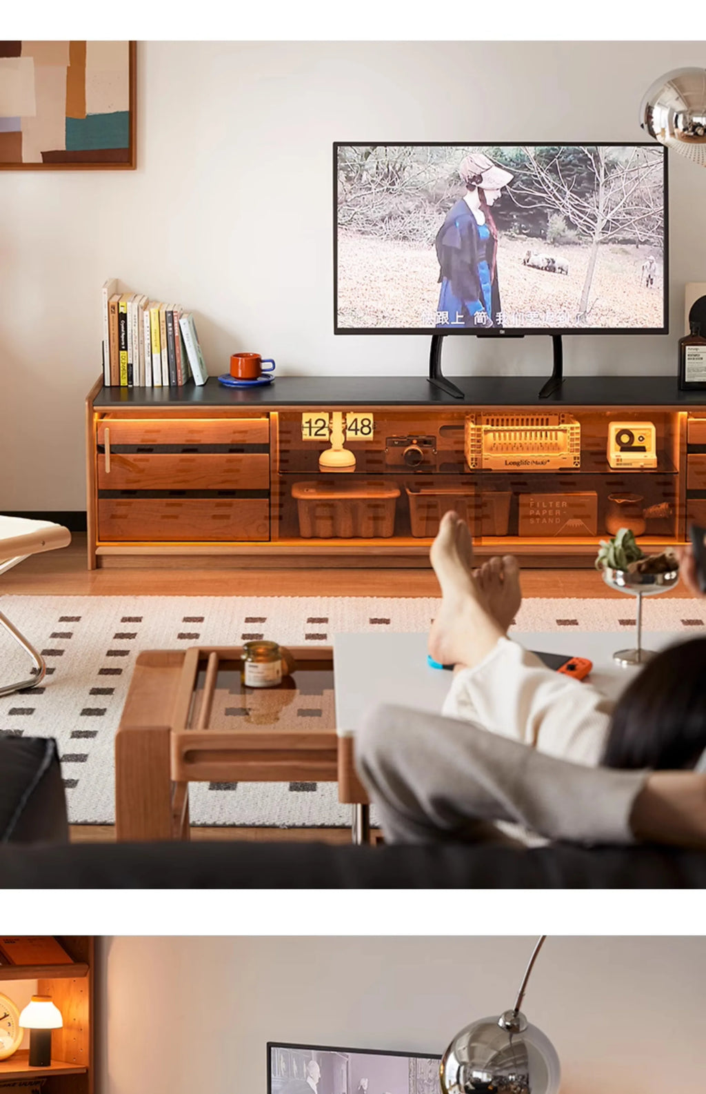 E136  Storage Universal Tv Stand Modern Nordic Organizer Luxury Modern Tv Cabinet Living Room Led Mueble Para Televisor Furnitur