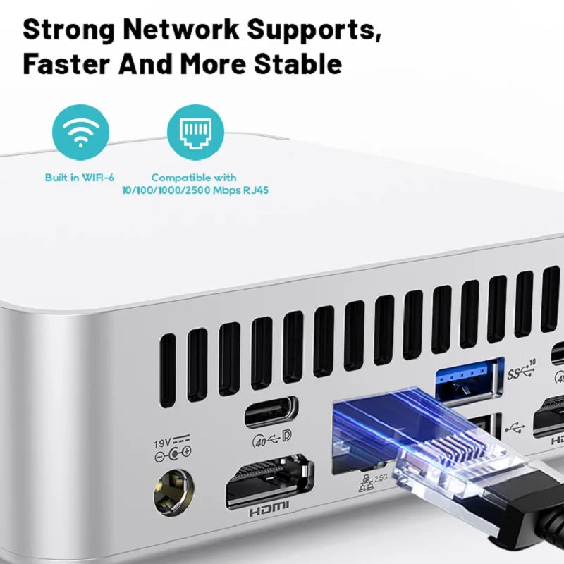 Leaderhub Mini Gaming PC Manufacturer 16GB 32GB Ram 2TB SSD Fanless Portatif Sfp Gaming Rtx Mini PC Core I7 I9 With DVD ROM