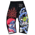 Y2K Jeans anime Harajuku printed pattern Wide Leg Jeans Gothic Vintage Hip Hop High Waist Men Women Fashion Casual Streetwear