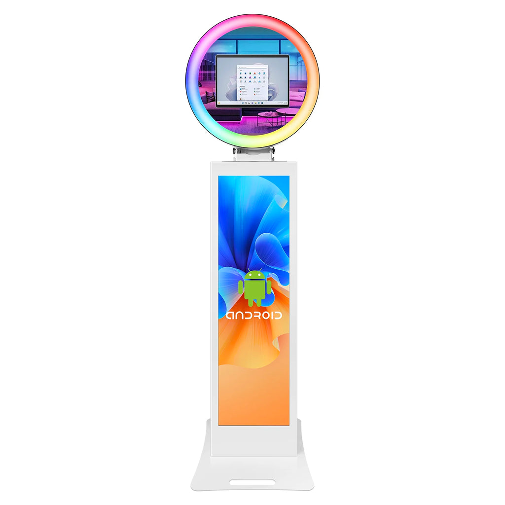 Magic Mirror LCD Photo Booth Machine with LED Ring Light Photobooth Machine for iPad 9.7-13inch for Party iPad Photobooth Lcd