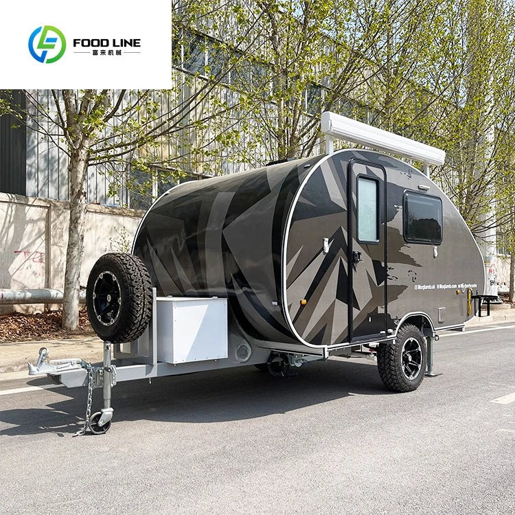 Mini Rv caravan Small Teardrop  Camping Camper Van Travel Trailer with Bathroom for Sale