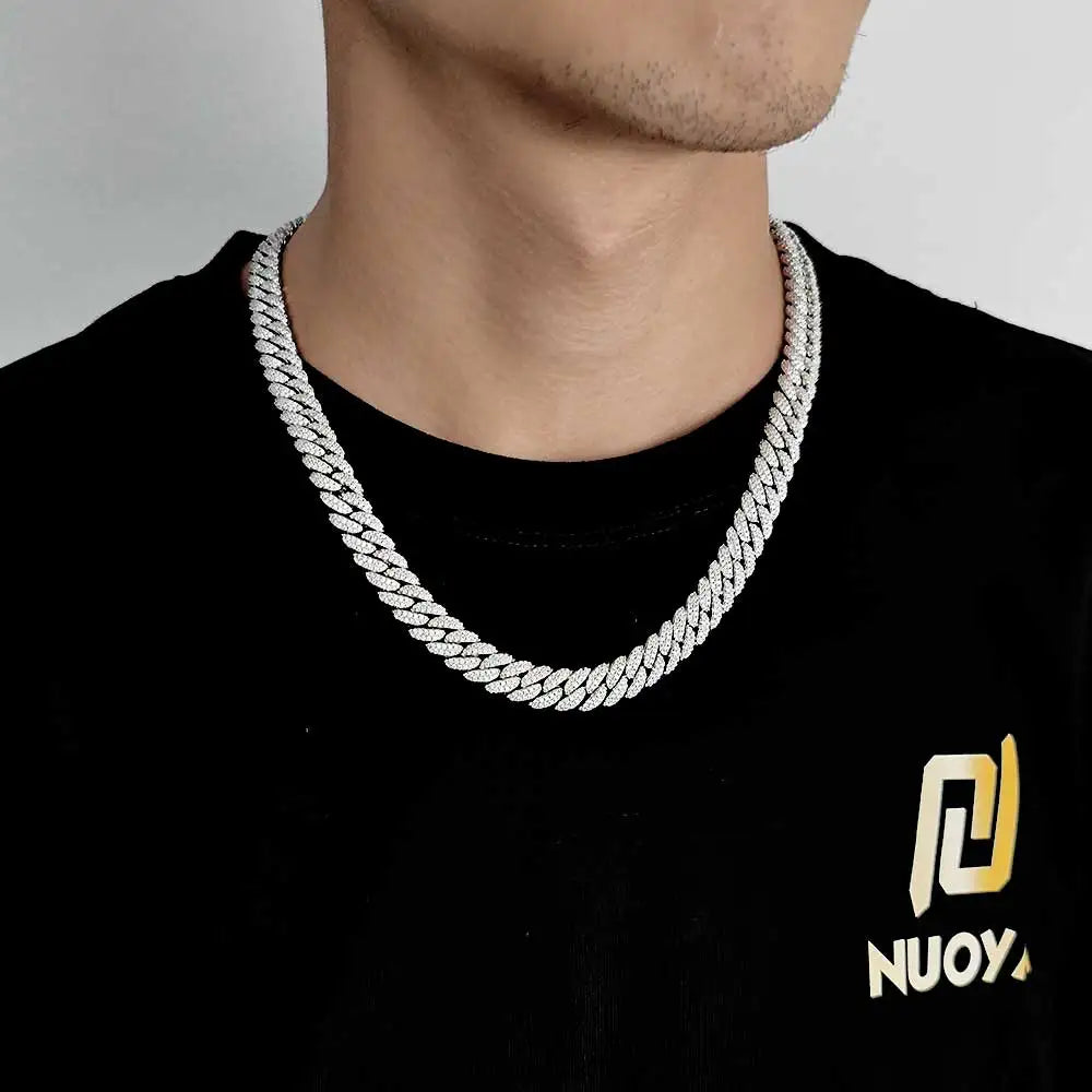 10mm Hip Hop Cubic Zircon CZ Iced Out Bubbles Cuban Link Chain Necklace For Men Women Jewelry Birthday Gift