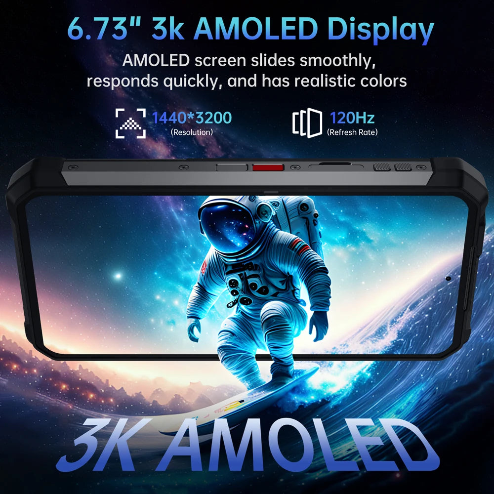 Unihertz 8849 Tank 4 Pro 5G Projector Smartphone 36GB 1TB Dimensity 8300 Android 14 Phone 11600mAh 720P Projector 100 Lumens