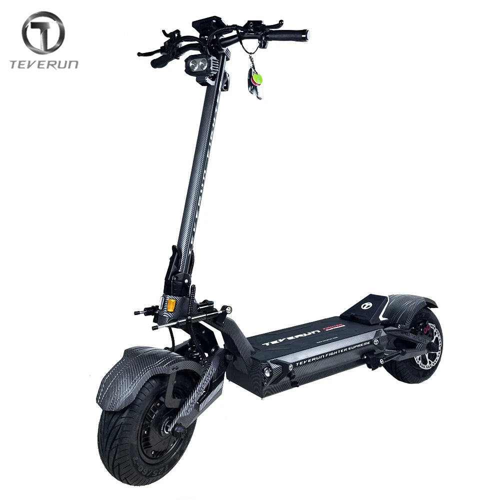 2026 Newest TEVERUN Fighter Supreme 7260R V4 72V 60Ah Battery 2*5000W Motor 13inch Tire Max Speed 110km/h Center Display