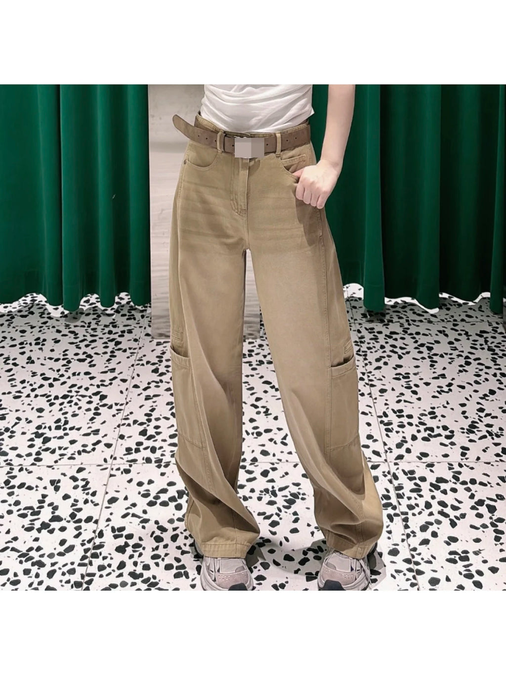 Fashionable Cartoon Letter Anime Print Pocket Design Straight Leg Pants Women's RK31302105 Summer 2026 Casual Cotton Pants
