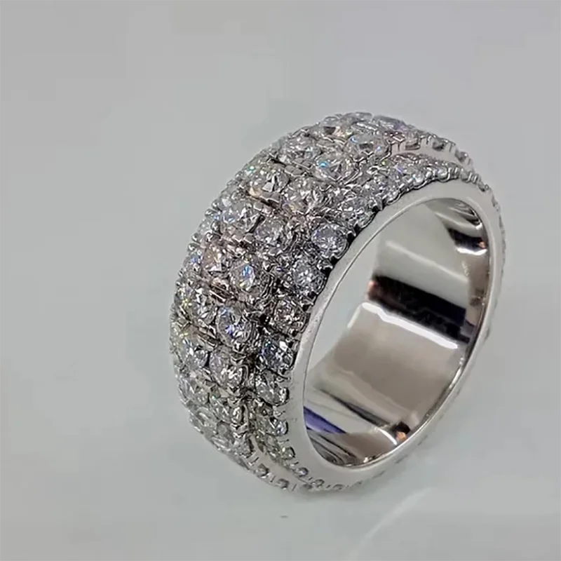 Men's Wedding Gift Band Ring Lab Grown Diamond 2.7CTW Round Shape DEF VS-VVS Diamond Men Ring In Platinum 950