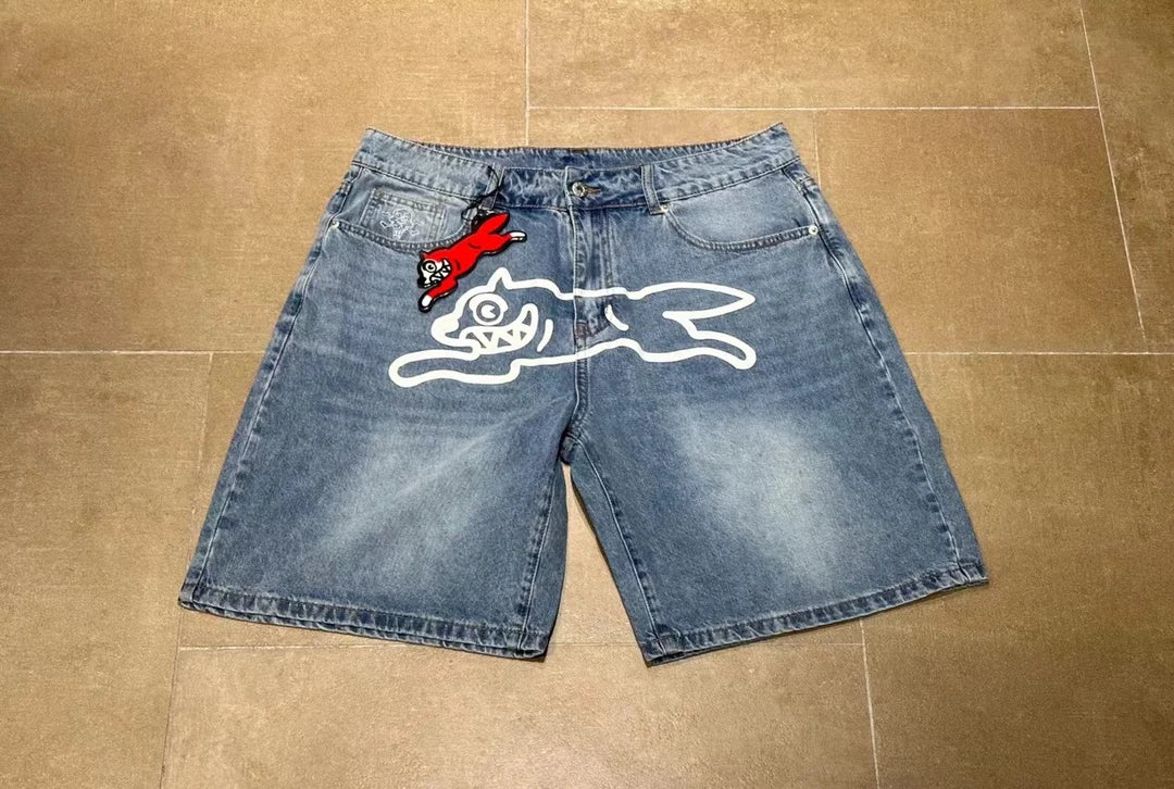Top Quality Classic Printed Mens Casual Jeans Shorts Zipper Loose Fit Capri Men Denim Shorts Pants