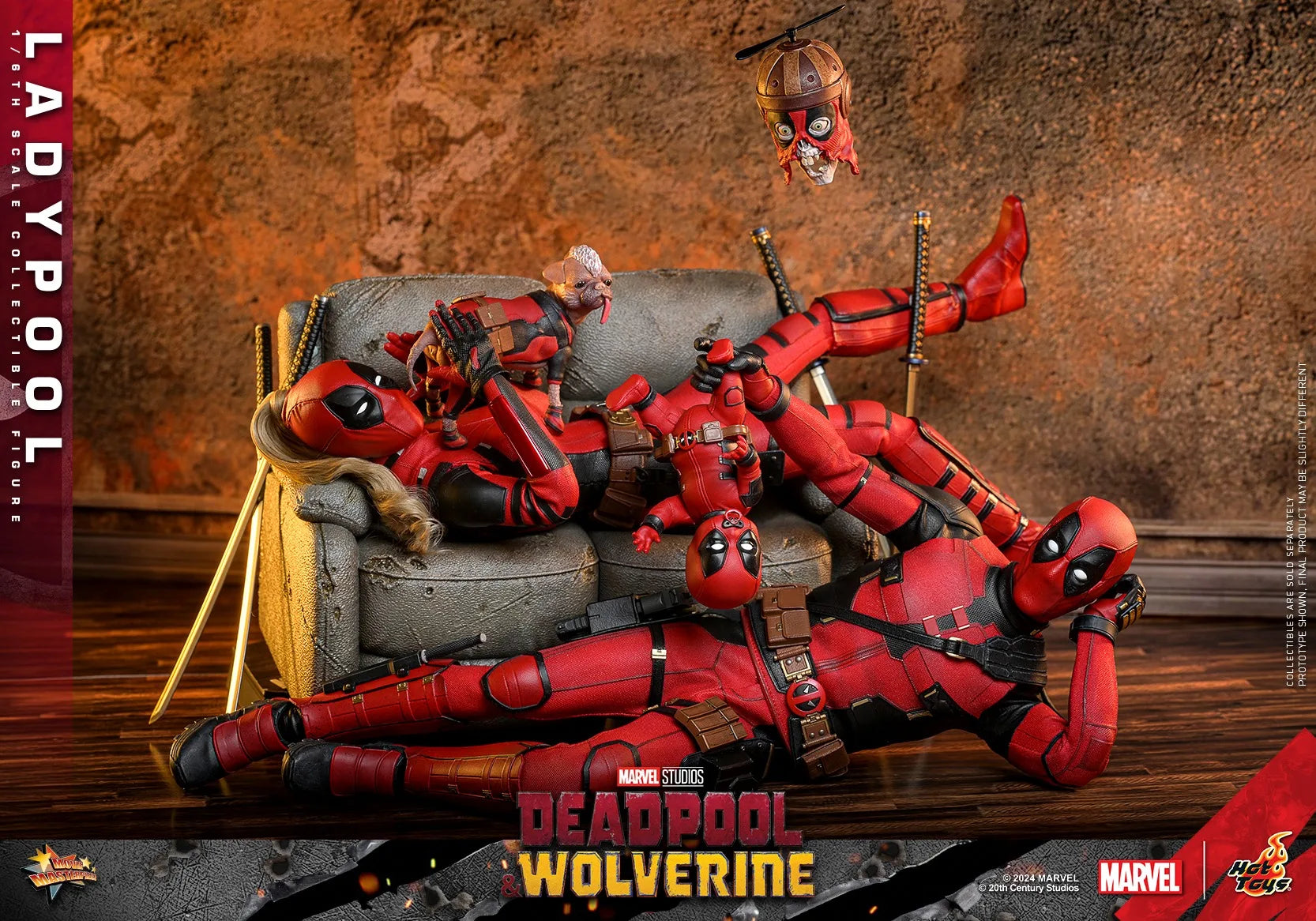 In Stock HOT TOYS Ladypool Deadpool 1/6 Movability Model Toys Collect MMS747 Deadpool & Wolverine HT Ladypool