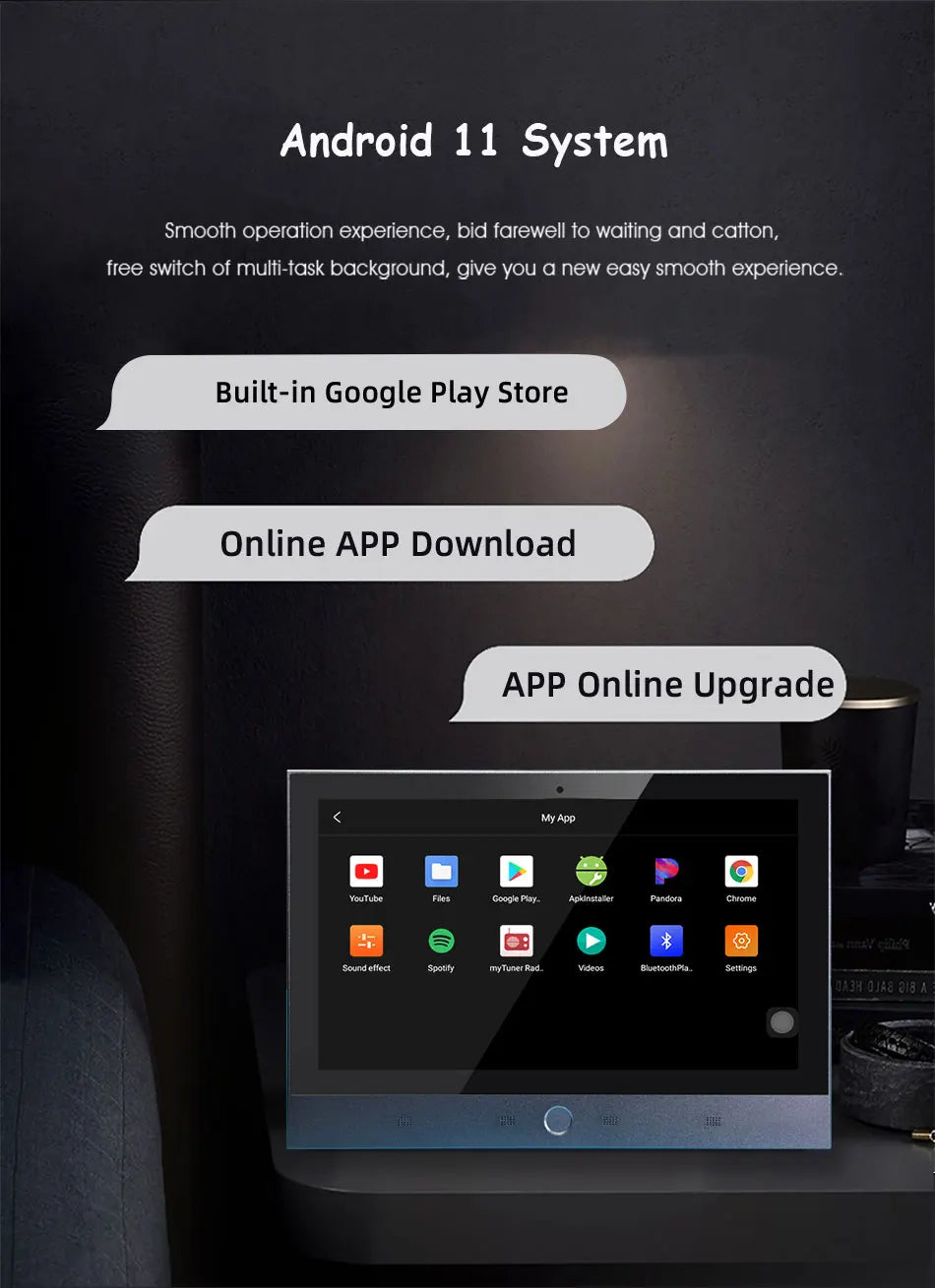 Karaoke WiFi Bluetooth 7 inch Screen Wall Amplifier Android Amp Smart Home Theater Sound System Mini Ceiling Speaker Residential