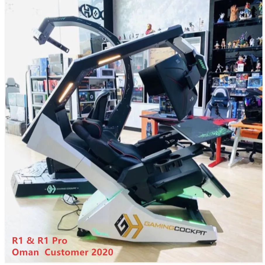 Imperator R1 Pro Recline zero Gravity Gaming Cockpit Massage Speaker Monitor Adjustable RGB Chair Workstation Computer Cockpit