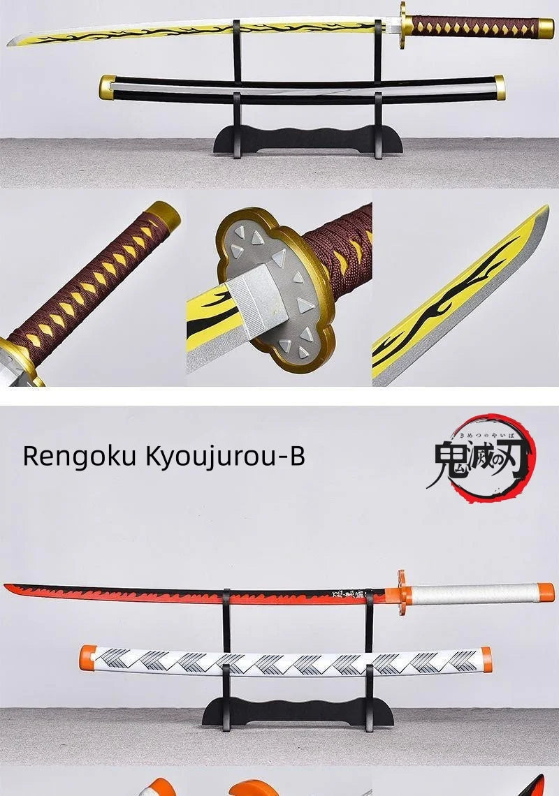 104cm Japanese Katana Samurai Sword Accessory Demon Slayer Katana Tanjirou Sword Kimetsu No Yaiba Iron Ninja Knife Cosplay Toy