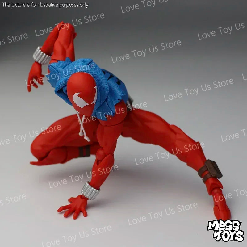 Original Mess Toys | Scarlet Spider Hoodie & Vest Outfit Figure | Premium Spider-Man Action Model | Collector Gift