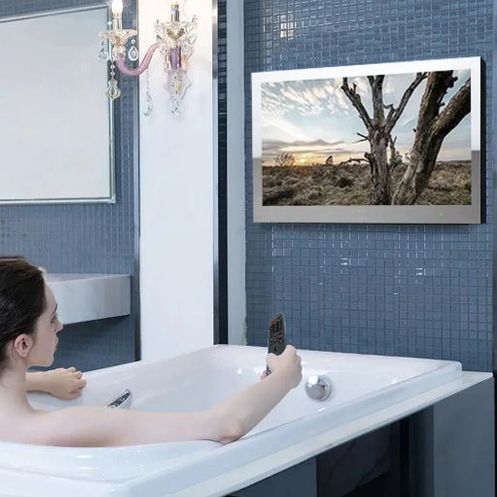 Soulaca 43 inches webOS Mirror Smart 4K TV WiFi for Bathroom Waterproof LED Television Built-in Alexa Bluetooth Hotel