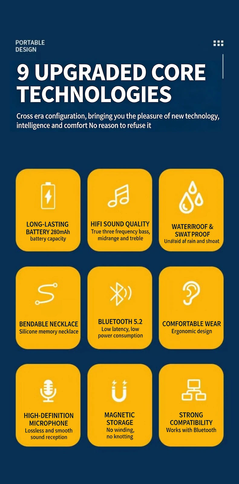 Lenovo Wireless Bluetooth Earphones Neckband Headphones Game StereoSports Headset Halter Waterproof Magnetic Earbud LED Display