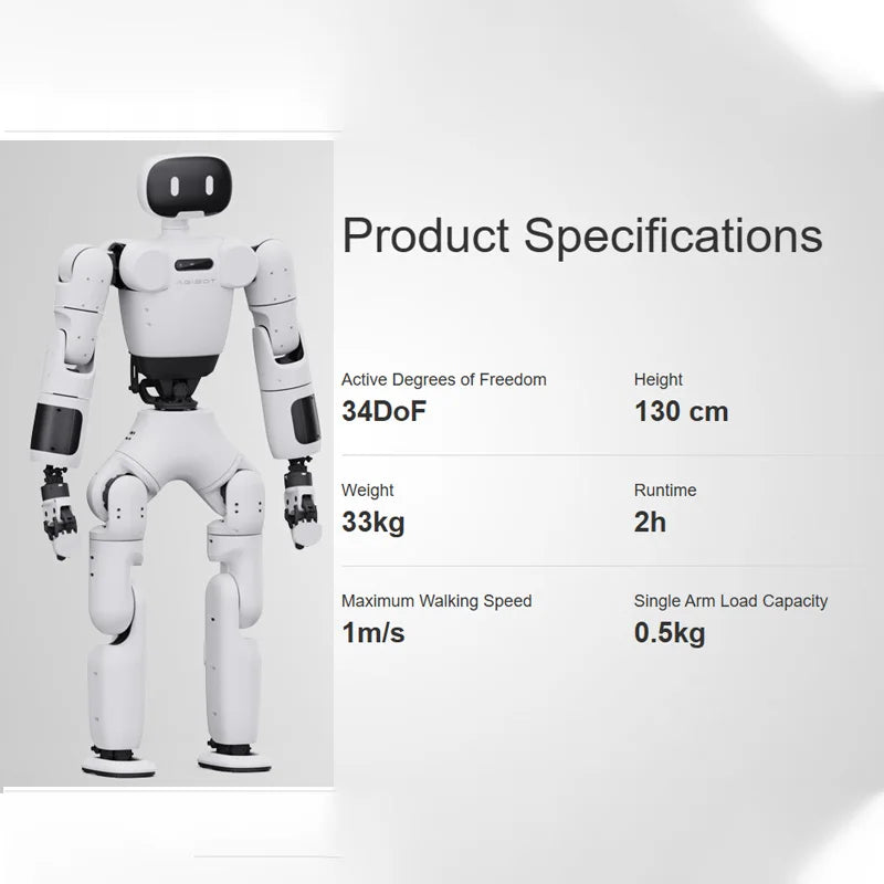Humanoid robot with hot swappable 500Wh battery and optional charging station for continuous daily operation
