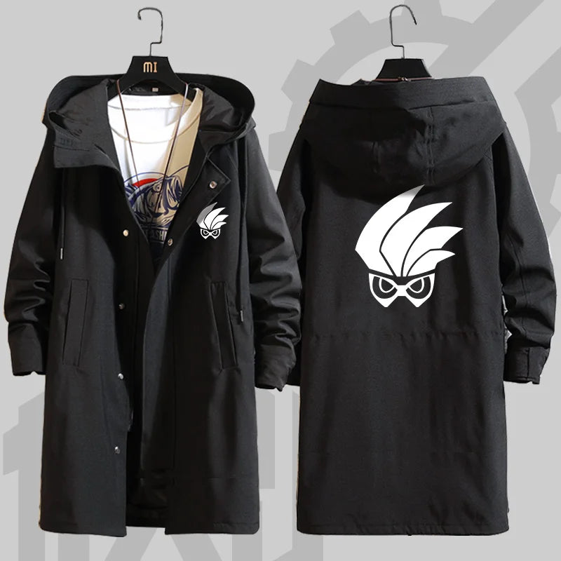 Anime Kamen Rider Printed Zipper Trench Long Coat Jacket Hooded Hoodies Cosplay Men Women Customized Cloaks