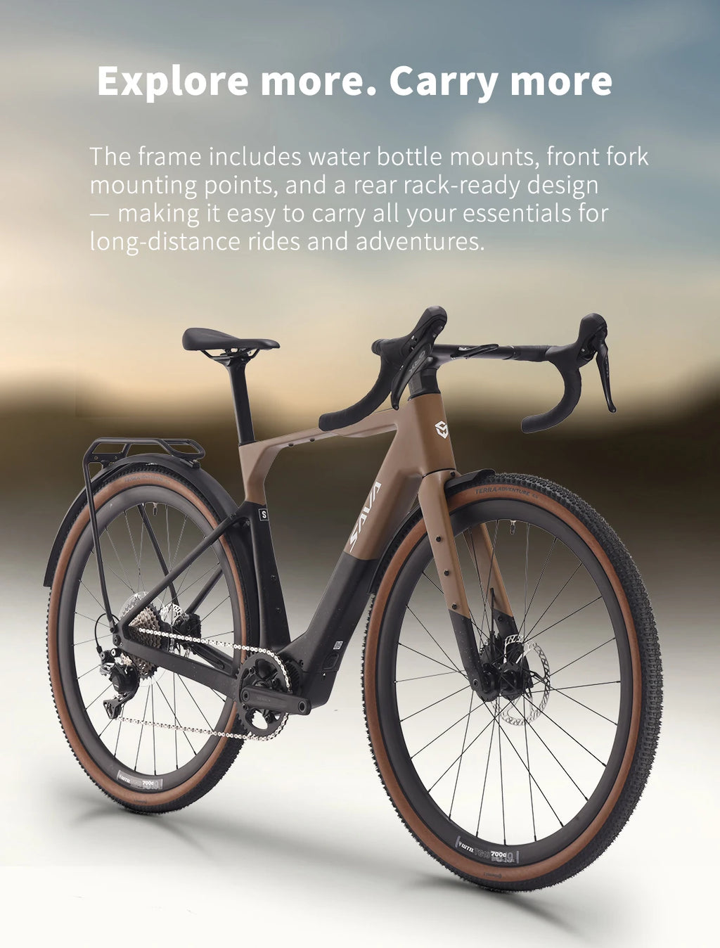 SAVA E-BIKE Carbon Fiber Gravel Electric Assist Bike 36V 10AH Battery with 120km Range Features SHIMAN0 GRX ST-RX600 Groupset