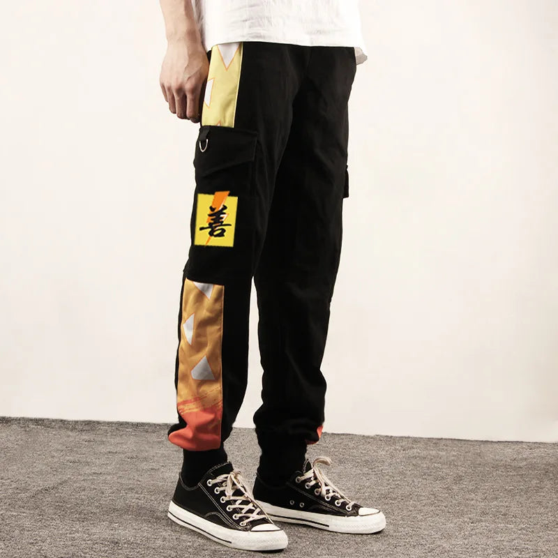 Anime COSPLAY Overalls Kamado Tanjirou Agatsuma Zenitsu Tomioka Giyuu Sweatpants Casual Cargo Pants Fashion Unisex