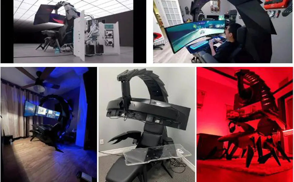 2026-Scorpion Zero Gravity Silla Support High Back Recliner Gamer Revolving Computer with Backrest Adjustable Gaming Chair