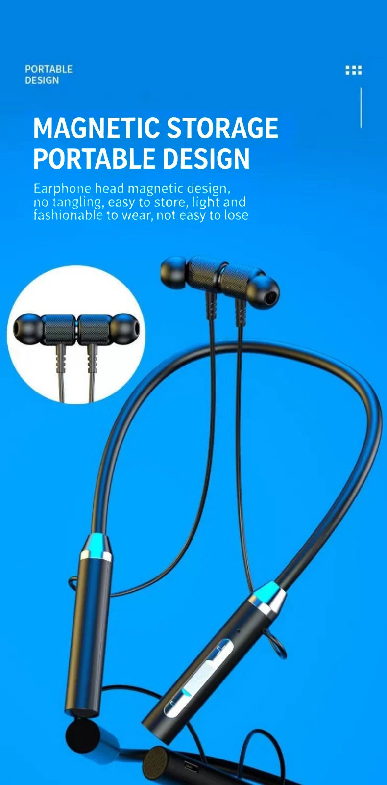 Lenovo Wireless Bluetooth Earphones Neckband Headphones Game StereoSports Headset Halter Waterproof Magnetic Earbud LED Display