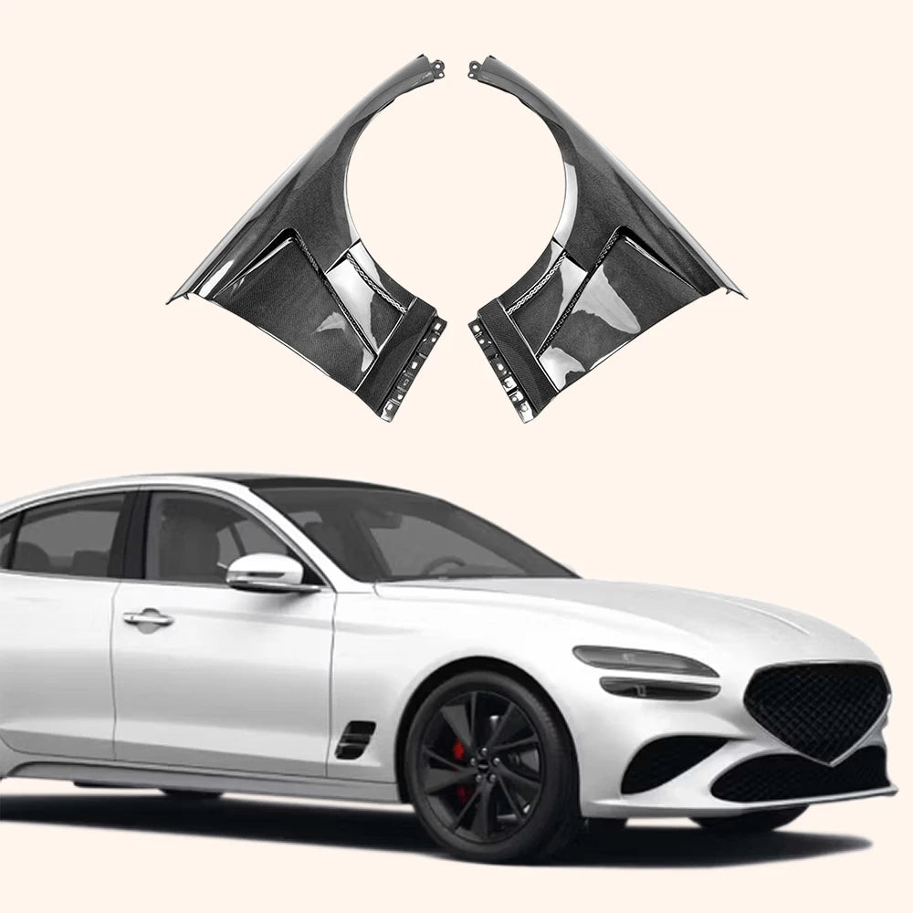 For  G70 IK 21-24 Facelift Carbon Fiber Front Vented Fender Pair EPA Compliant