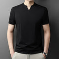Korean Men's Short Sleeve V-Neck T-Shirt Solid Color Casual Fashion Comfortable Summer Versatile Solid Top
