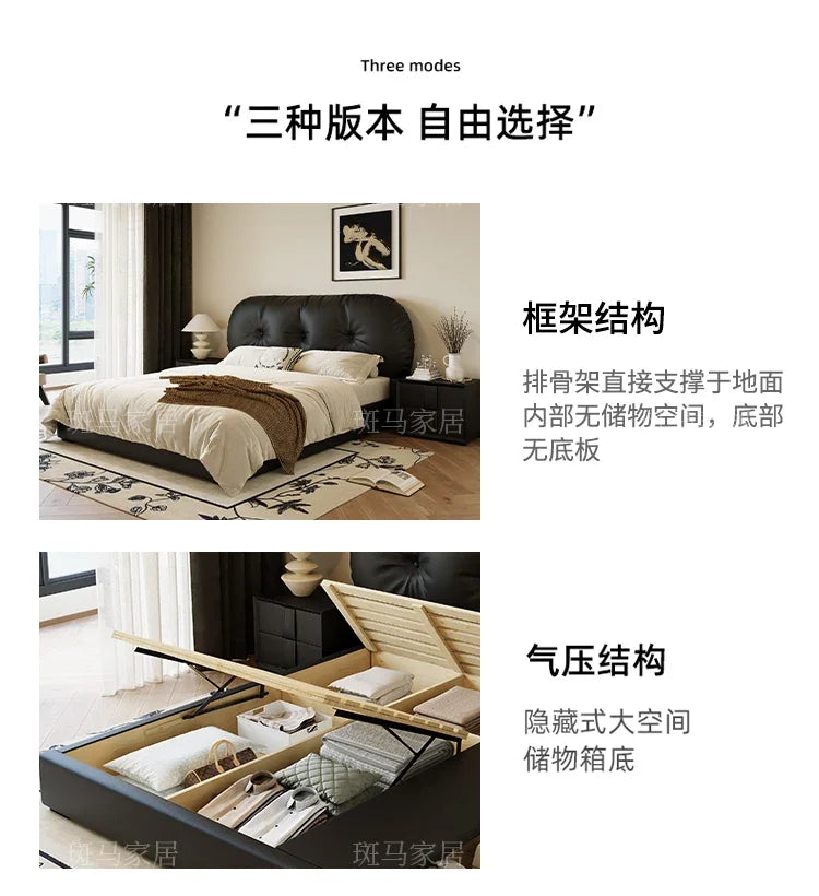 Tall Headboard Double Bed Frame Modern European Style Full Queen Size Bed Frame Bedroom Nightstands Cama De Casal Home Furniture