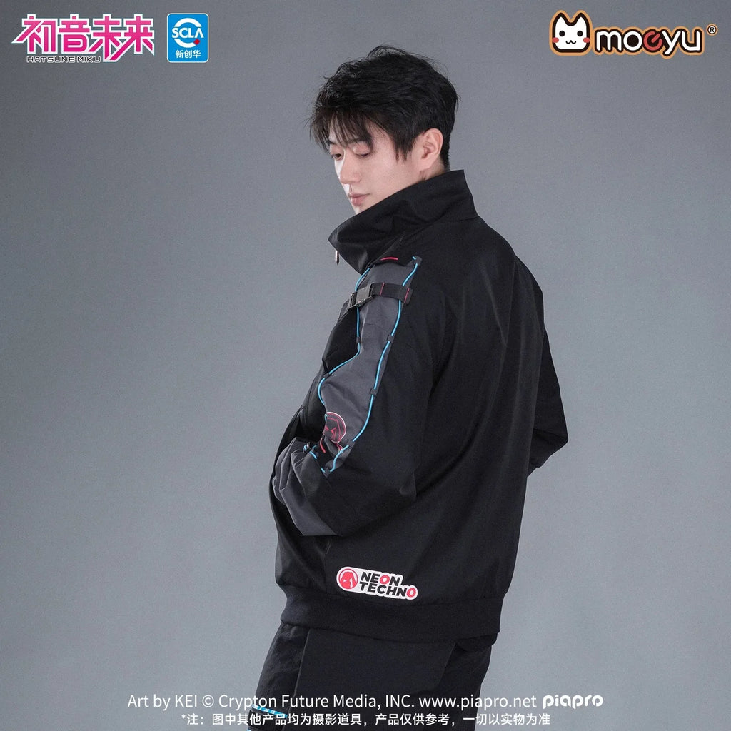 Moeyu Hatsune Miku Men Women Sweashirt Stand-up Collar Jacket Coat Male Fake Two Pieces T-shirt Vocaloid Cosplay Costume Casual