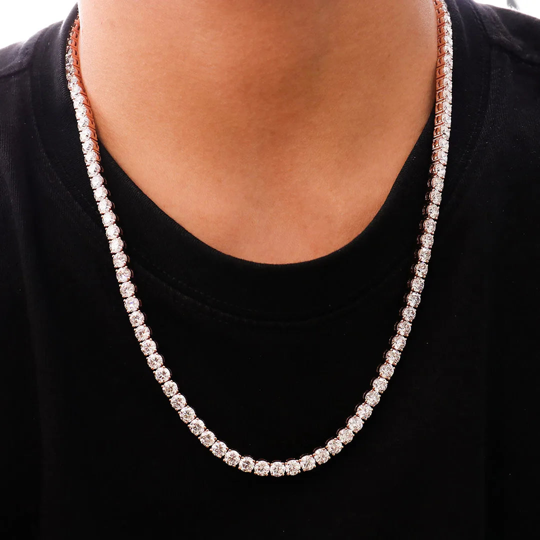 Provence Tennis Necklace 55cm 14K Rose Gold 3.5mm DEF/VS Lab Diamonds for Women Men party Fine Jewelry hip hop Necklace Custom