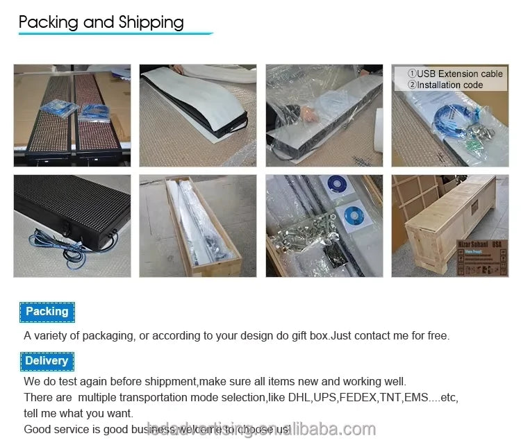 US 110V P10/P5/P6 Light Emitting Diode Display Panel Signage Restaurant Store IP65 Shopping Center Programmable Mobile